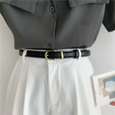 Simple style belt for women, retro fashion belt, adjustable pants, PU belt, round buckle, women's pants belt