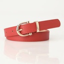 Simple style belt for women, retro fashion belt, adjustable pants, PU belt, round buckle, women's pants belt