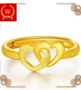 Gold-plated ring with double heart pattern, not peeling, not black, heavy 2. Beautiful work, very realistic P041